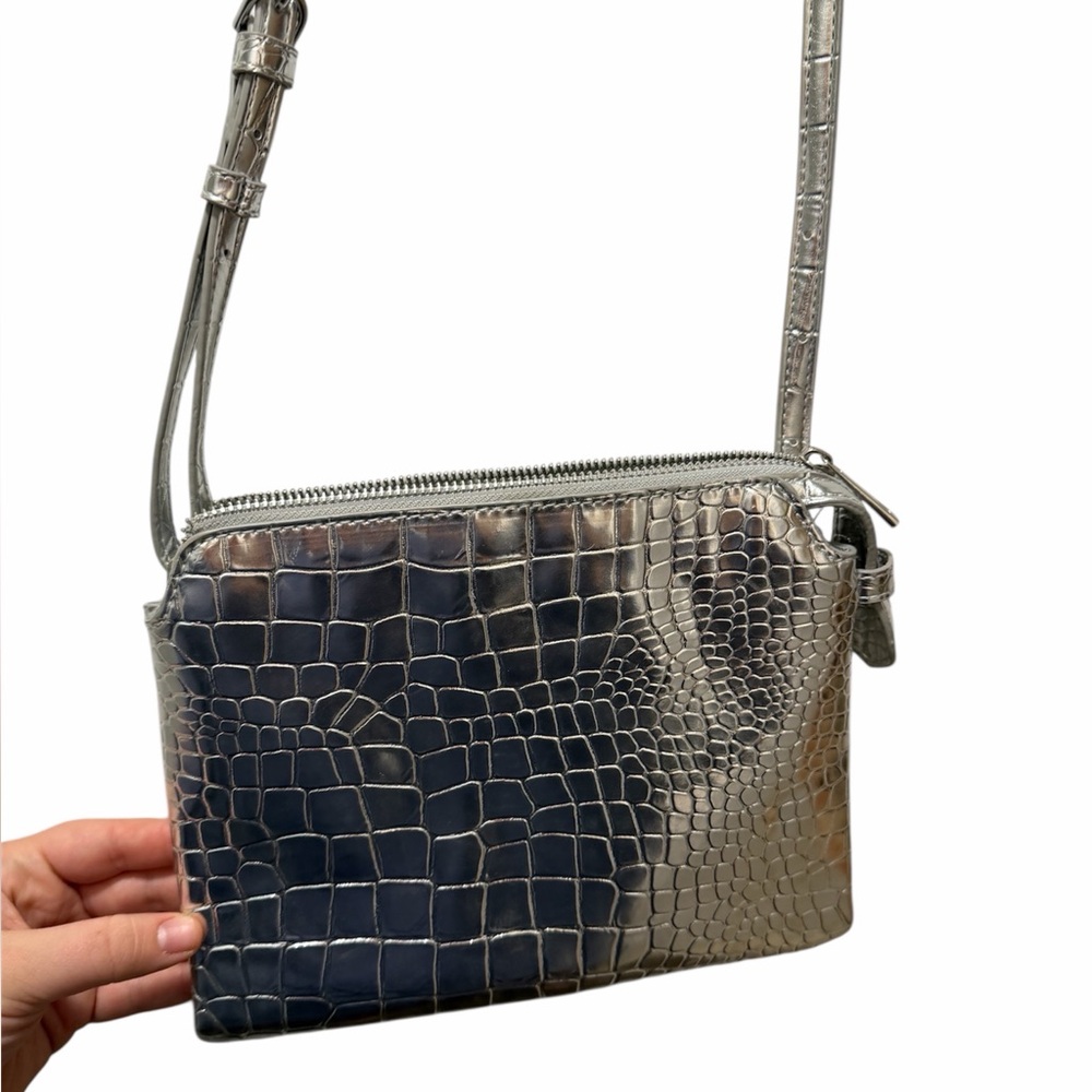 Croc-Embossed Crossbody Bag - Picture 1 of 6
